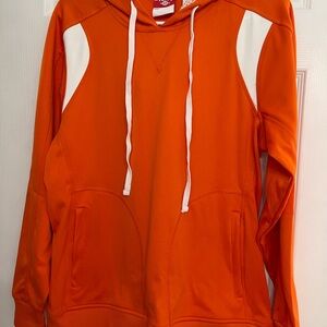 Vibrant Orange Hooded Sweatshirt with White Accents, Team 365